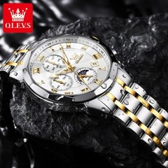 Waterproof Quartz Watch Men’s Luminous Luxury OLEVS Steel Men Stainless Strap