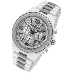 Cirros Milan White Ceramic and Silver Carbon Chronograph Watch C006G-W