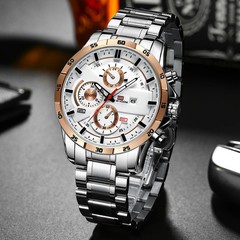 Top Men Watch Sports Style 46mm Large Leather Racing Style Casual Fashion