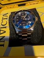 Blue And Gold Invicta Watch Excellent Condition With Shock Proof Water ProofCase