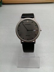 ROMANSON Quartz Wrist Watch Black Leather Band Used