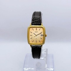 SEIKO 3422-5020 Unisex Quartz Watch Champagne Gold Dial 22mm Wrist 12.5-16cm