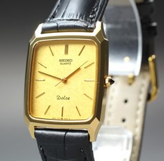 1985 [Near MINT] Seiko Dolce 7731-5040 Gold Dial 27mm Quartz Men’s Watch