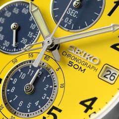 Seiko Chronograph SND409 Quartz Yellow Dial 38mm Watch