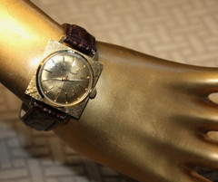 Vintage PAUL PEUGEOT Gold Tone Satin S/Steel Case & Back ST92 Hand Wind Unisex