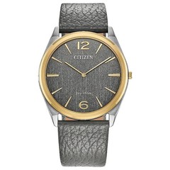 Citizen Men’s Suratto Gray Dial Leather Band Watch – AR3124-07H NEW