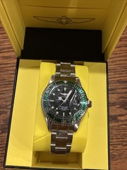 Invicta Pro Diver Men’s Watch 48725 Black Dial Green Bezel Stainless Quartz