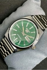 Seiko Refurbished Green Dial Day / Date Men’s Wrist Watch Free Shipping Vintage