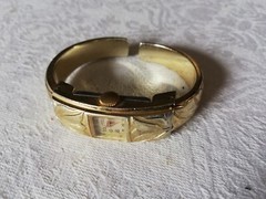 Vintage ladies Larex wrist watch 15 jewels fond acier wind up bangle strap