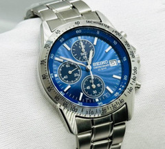 Seiko Spirit SBTQ071 Blue Dial Chronograph Stainless Steel Men’s Watch