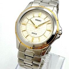 B133 Good condition high precision annual difference quartz SEIKO DOLCE Gold Sil