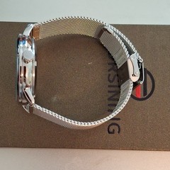 NIB Forsining T-Winner Silvertone Mens Watch.Hand Wind Mechanical ,Mesh Band.