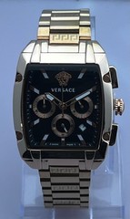 Refurbished Versace Dominus Chrono Quartz Black Dial Rose Gold-Plated Date Watch