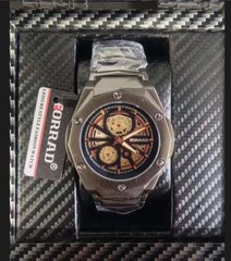 FORRAD Automatic Skeleton Black Stainless Steel 44-47.9mm Wristwatch Box