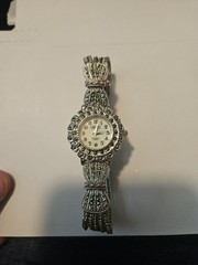 Accutime SN64 Mayfair Marcasite Quartz Women’s Watch Needs Battery