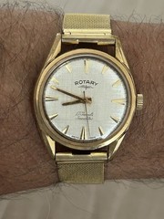 1980’s Men’s Watch “ROTARY” Gold Plated, Swiss 17-Jls Mech Move, Working, K-Time