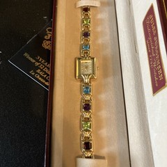 Jules Jurgensen Genuine Gemstones Ladies Watch Gold plate new battery