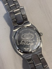 Fossil Blue Men’s Quartz 100m Black Dial SS Silver Bracelet Seconds Hand