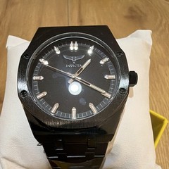 Invicta I-Force Quartz Analog Black Sunburst Dial Fixed Bezel Metal Bracelet