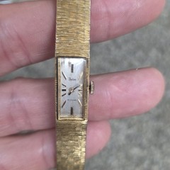 antique pedre 17 jewel watch woman’s gold tone dinner watch