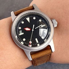 20ATM Tandorio 36mm Military Retro Sapphire Black Dial Automatic NH35A Men Watch