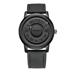 LIGE FOXBOX Men Watch Mirrorless Magetic Bead Dial Males Silver Steel Wristwatch