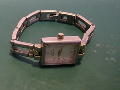 Anne Klein II Women’s Quartz Rectangle Dress Watch Two-Tone Bracelet White Dial