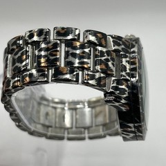 Daytrip Watch Women’s Cheetah Print Orange & Black Band Silver Dial NEW BATTERY