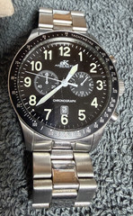 Adee Kaye Men’s Quartz Chronograph Date Black Dial Bracelet Tachymeter