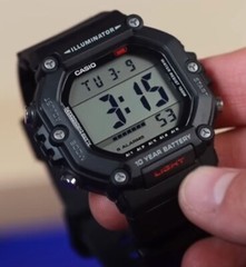 Casio AE1600H-1A Large LCD front button operation Watch