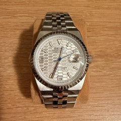 Seiko Mod Land-Dweller Automatic 40mm Silver Honeycomb Dial Date Steel Bracelet