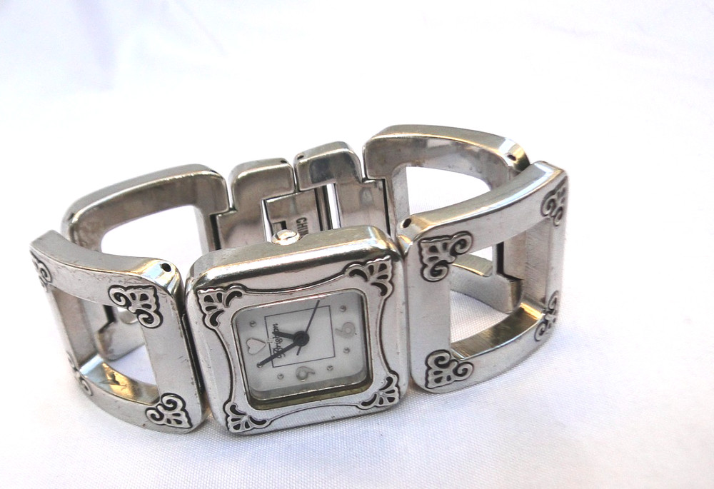 Brighton Bellerive Silver Fold Over Wrist Watch