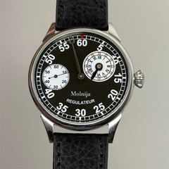 Molniya Watch Regulator Mechanical Vintage Wrist Russian Military Black Men Old