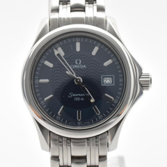 [NEAR MINT] OMEGA Seamaster 120 2571.81 Blue Wave Quartz Ladies Watch 14.5cm