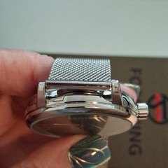 NIB Forsining T-Winner Silvertone Mens Watch.Hand Wind Mechanical ,Mesh Band.