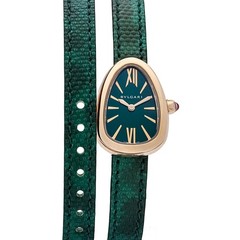 Bvlgari Serpenti SPP27C4PGL K18Pink Gold 20.0mm Green Dial Quartz #YKW1224