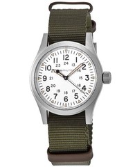 New Hamilton Khaki Field Mechanical White Dial Green Men’s Watch H69439411
