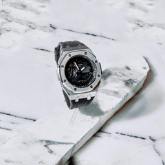 Casio GA-2100 G-Shock Watch – Metal Case & Rubber Strap Mod – Brick Dial