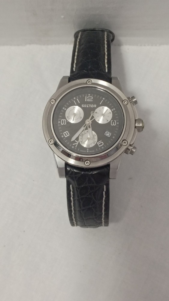 Sector 850 Chrono Quartz Water Resistant 10M 2651905015 Swiss Made Black Watch