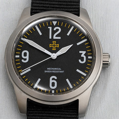 Mechanical Military Field watch Blasted Stainless steel black 39mm