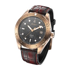 Aquacy Bronze CuSn8 Men’s Black Marble Stone Dial Watch Automatic 200M Miyota