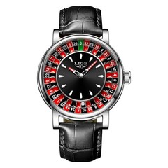 LIGE Men’s Roulette Casino Quartz Watch 49mm Rotating Dial Luminous Waterproof