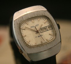 Men’s serviced vintage Soviet 1970’S Poljot 17J “TV DIAL” wristwatch runs well