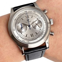 Stainless Steel 38mm Multifunctional Chronograph MiyotaOS20 Quartz Watch Leather