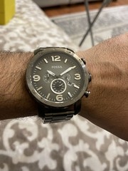 Fossil Nate Chronograph Smoke Quartz JR1437 Stainless Steel Watch