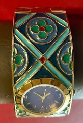 Metropolitan Museum Of Art Women Enamel Blue Dial Quatrefoil Pattern Watch 6 3/4