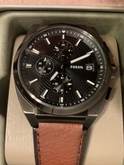 Fossil Stainless Steel Everett Chronograph With Brown Leather Band FS5799