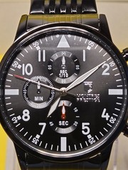 Invivta- Montres Prestige X Men’s Watch 42mm, Black Steel with Black dial NEW