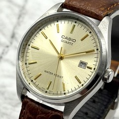 Casio MTP-1175 Men’s Gold Brown Quartz Watch Japan Working 079423
