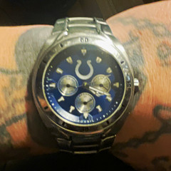 Fossil NFL Men’s Chronograph Quartz Watch Blue Dial Stainless Bracelet 44mm